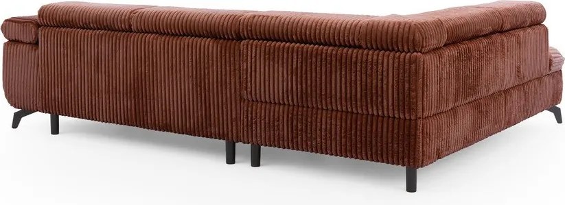 Теракотен ъглов диван от рипсено кадифе (ляв ъгъл L форма) Marbeya – Ropez