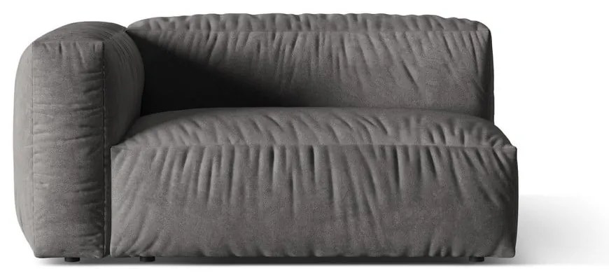 Сив кадифен модул за диван (ляв ъгъл) Martina – Micadoni