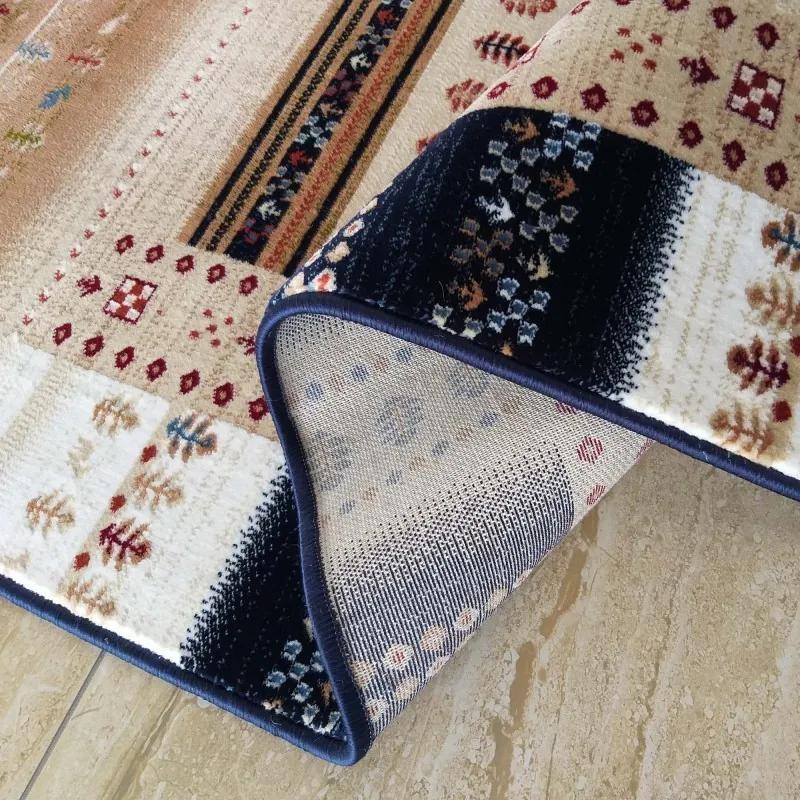 Модерен качествен килим с геометрични шарки в син цвят Ширина: 160 см | Дължина: 220 см