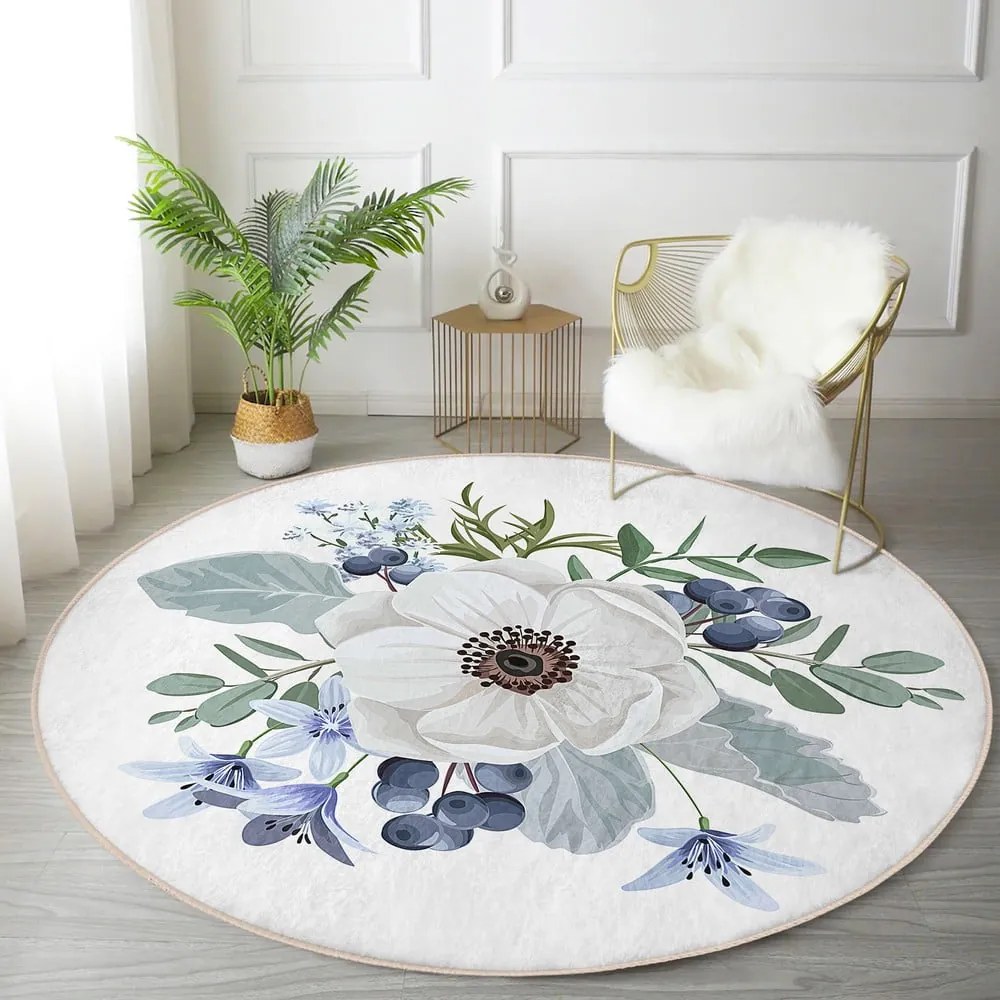 Кръгъл килим подходящ за пране и за прахосмукачки роботи ø 100 cm Comfort – Mila Home