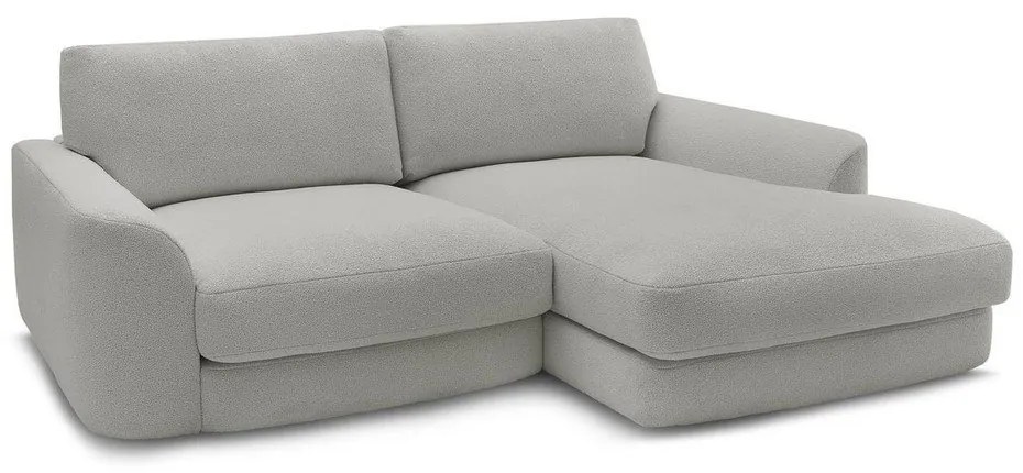 Светлосив ъглов диван от букле (десен ъгъл) Leonore – Bobochic Paris