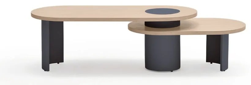 Синя/в естествен цвят масичка за кафе от декор от ясен 50x120 cm Nori – Teulat