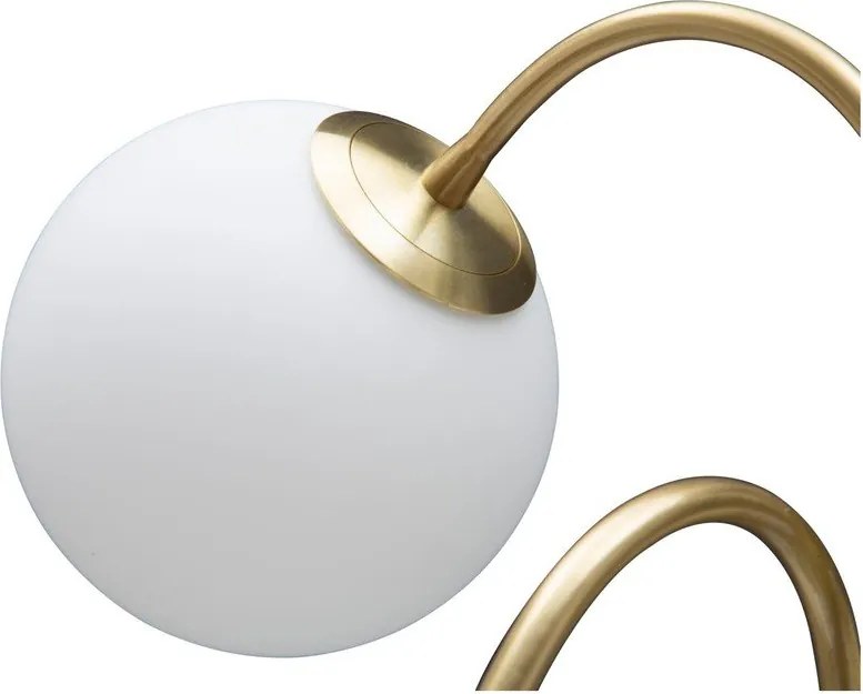 Бяла/златистa настолна лампа със стъклен абажур (височина 74 cm) Glamy – Mauro Ferretti