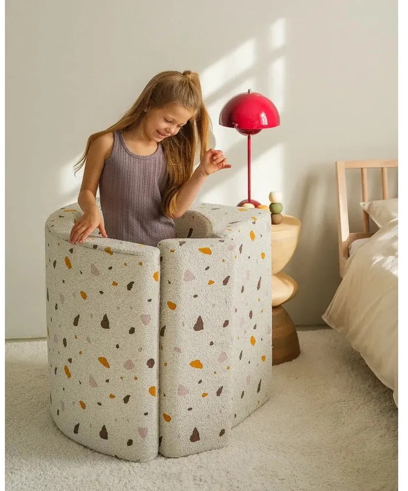 Бял детски стол от букле и шенил Terrazzo Moon – Wigiwama