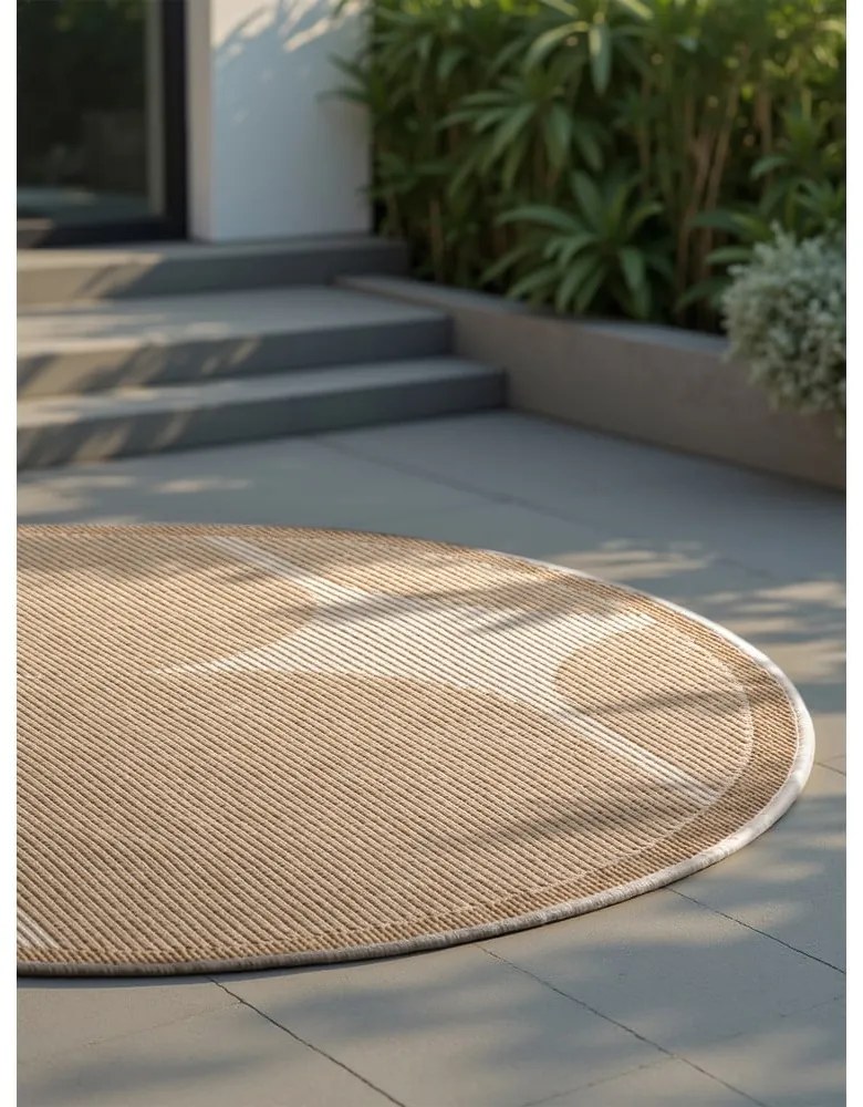 Кръгъл килим за открито и закрито в цвят слонова кост и бежово ø 160 cm Duet Bowen – NORTHRUGS