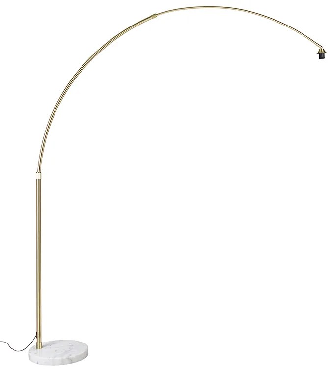 Аркова лампа месинг с бяла мраморна основа регулируема - XXL