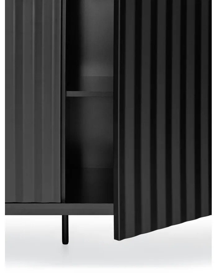 Черен нисък скрин 211x80 cm Sierra – Teulat