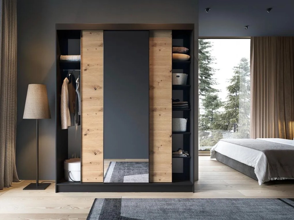 Плъзгащ се гардероб Svole III с Огледало