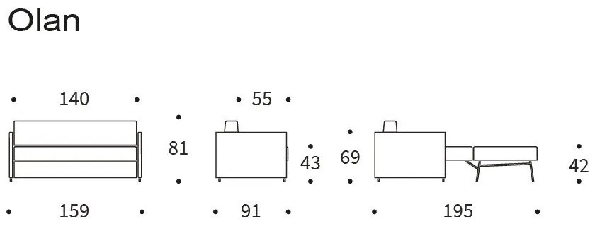 Тъмнозелен велурен разтегателен диван Olan - Innovation