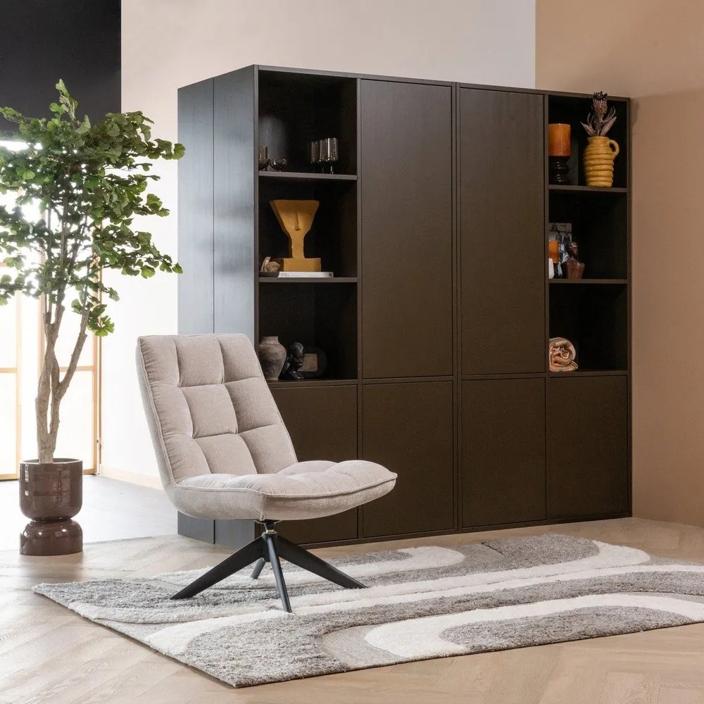 Тъмнокафяв модулен шкаф от масивен бор 108x215 cm Meggy – WOOOD