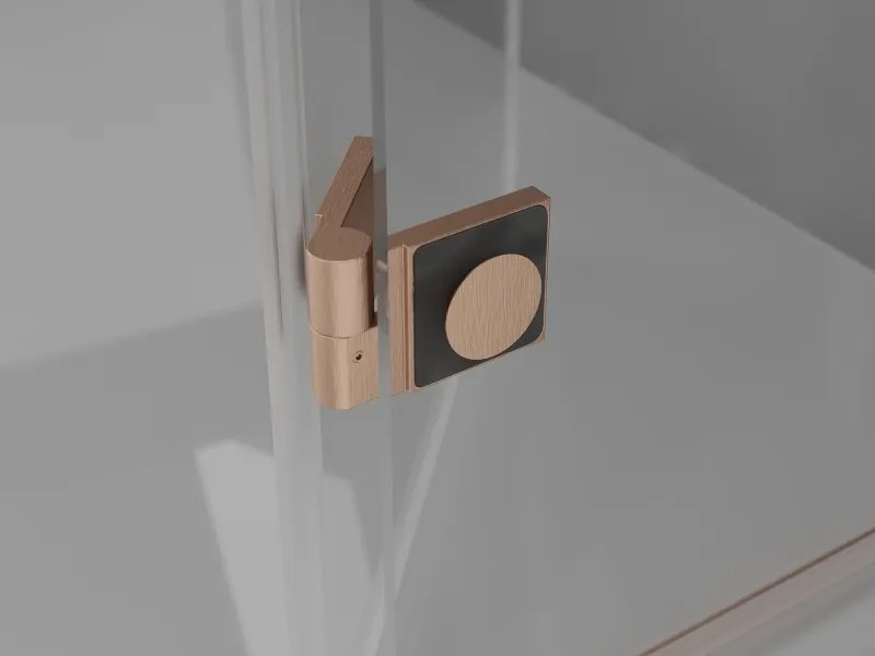 Mexen Mist-F Duo сгъваема душ кабина 80 x 80 см, прозрачна, четкана мед - 8A6-080L-080P-65-00