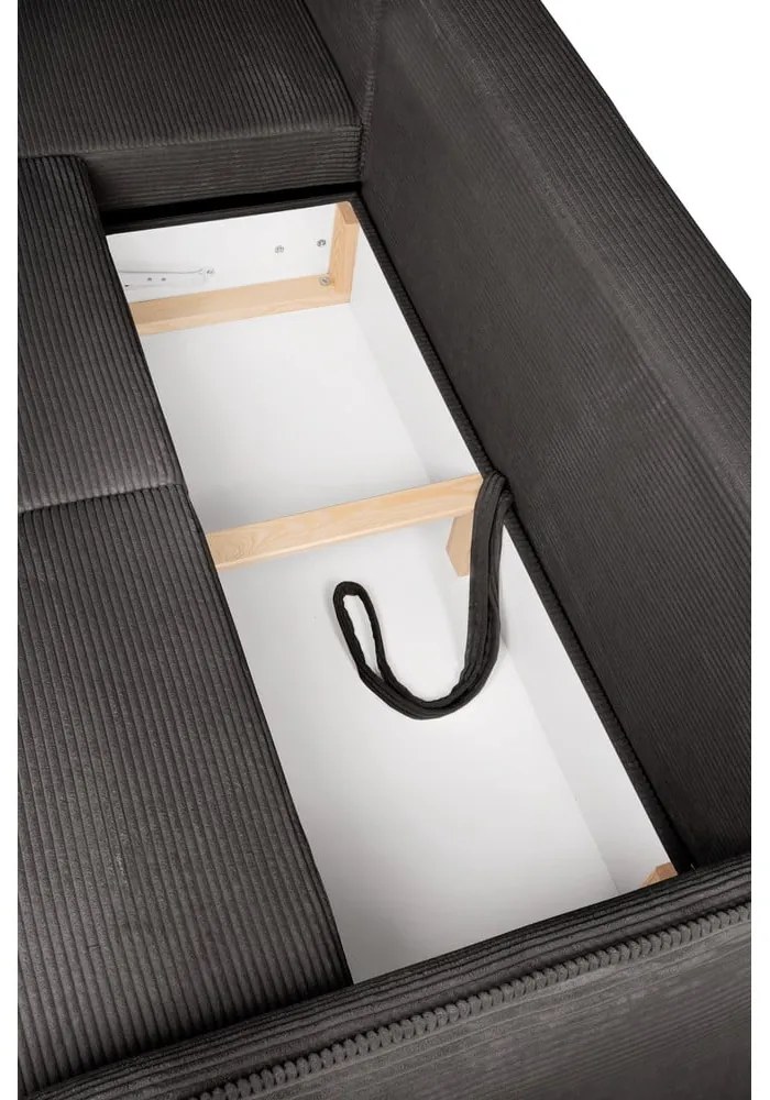 Сив сгъваем ъглов диван от рипсено кадифе (ляв ъгъл) Tori – Bonami Selection