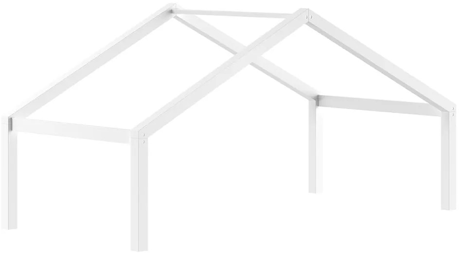 Бяло детско легло тип къща от масивен бук 90x200 cm Forrest – Vipack