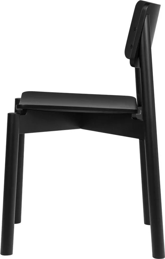 Черен трапезен стол за подреждане Wem – noo.ma