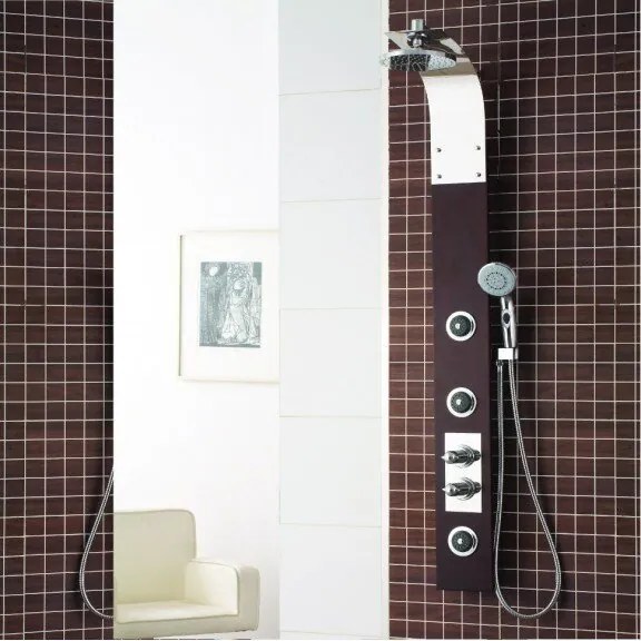 Хидромасажен душ панел ICSH 3037, дървесен, 145x14см