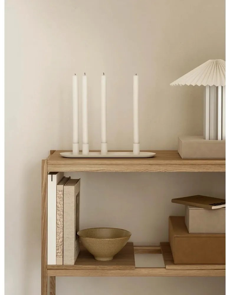 Бяла/в сребрист цвят затъмняваща се настолна лампа с текстилен абажур (височина 36 cm) Taite – Blomus