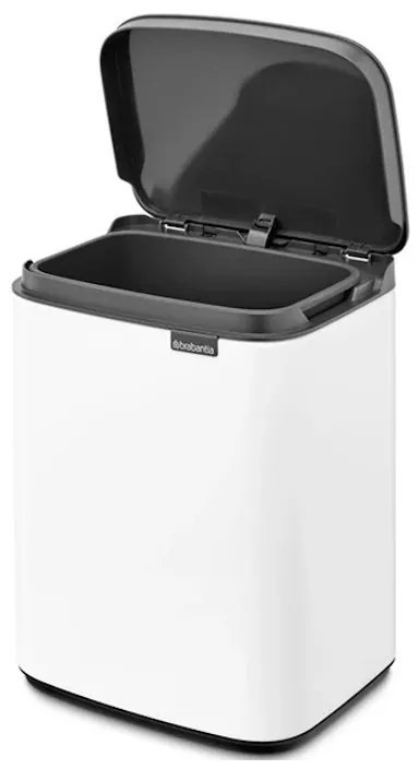 Кош за боклук Brabantia Bo Small 1006621, 4 л, Плавно и безшумно отваряне, Противоплъзгаща основа, Бял