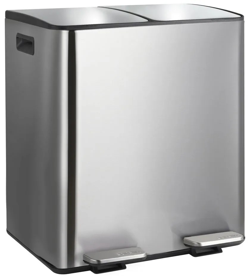 Стоманено кошче за боклук 2x20 l за рециклиране с педал в матово сребрист цвят Aliya – Spirella