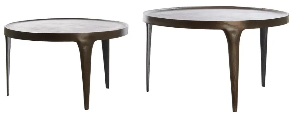 Кафяви кръгли масички за кафе в комплект от 2 бр. ø 75 cm Tobias – Light & Living