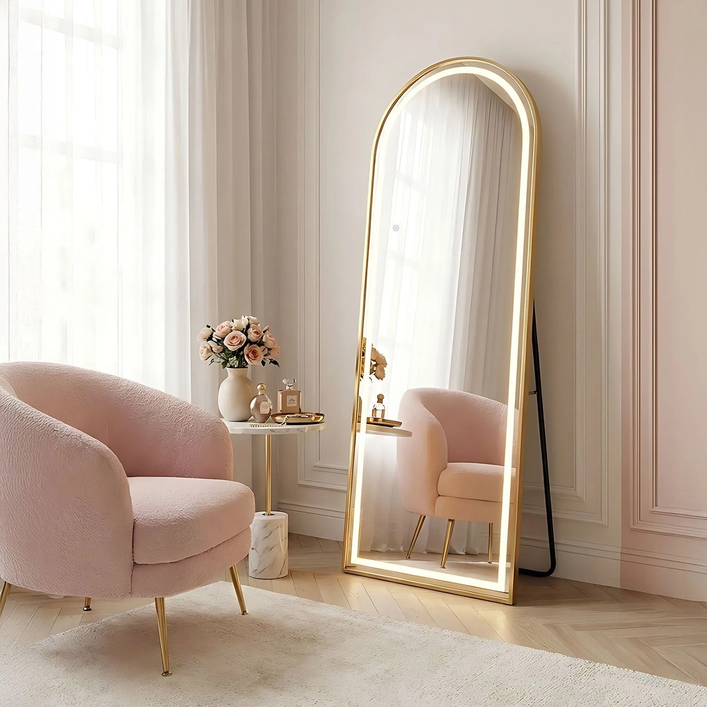 Огледало LED Orbit 60x170cm Brush Gold