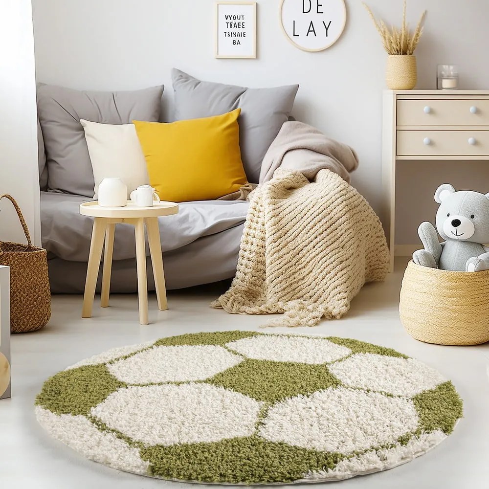 Зелено-кремав детски килим ø 120 cm Fun – Ayyildiz Carpets