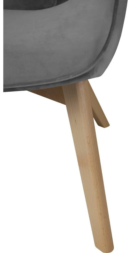 Сиво кадифено кресло Niko – Ropez