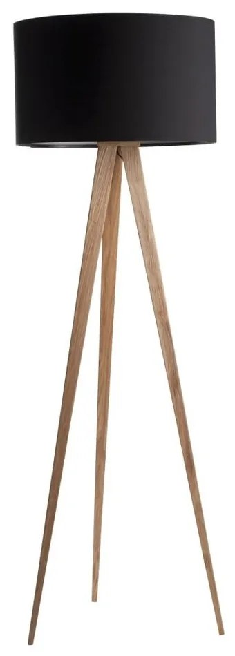 Черна лампа с дървени крака Tripod Wood - Zuiver