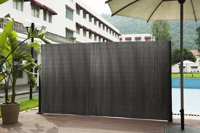 Реверсивен антрацитен PVC екран за балкони, огради и тераси Ширина: 1 м | Дължина: 5 м