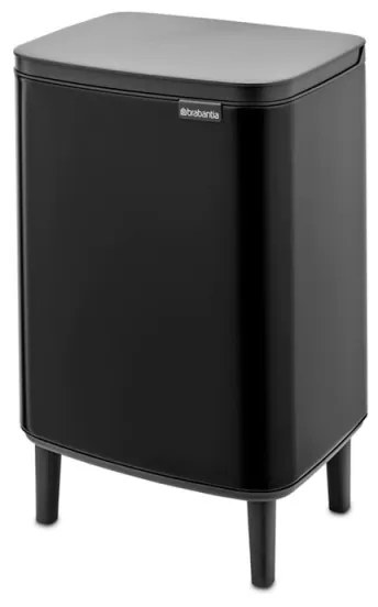 Кош за боклук Brabantia Bo Small Hi 1006649, 12 л, Плавно и безшумно отваряне, Противоплъзгаща основа, Черен