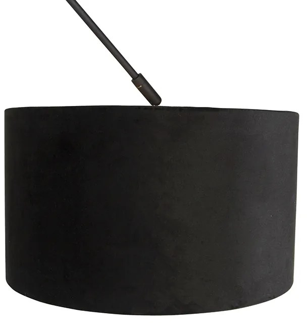 Висяща лампа черна с кадифена абажур черна със злато 35 см - Blitz