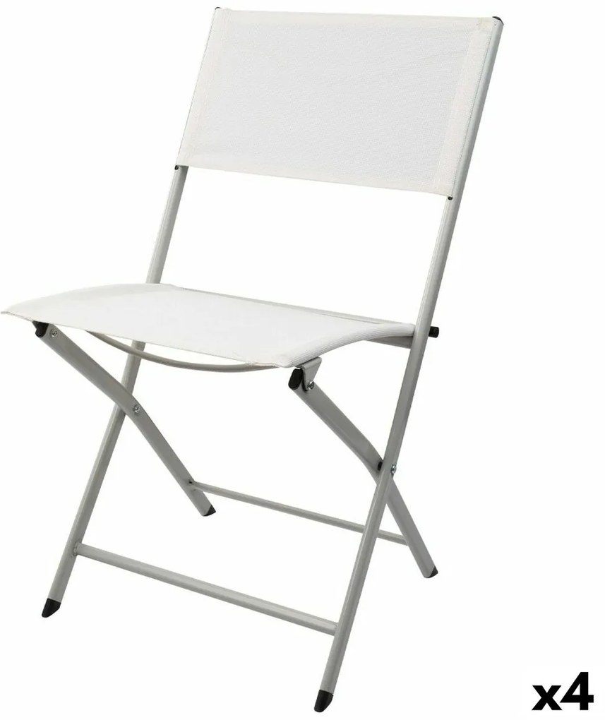 подплатен къмпинг стол Aktive Бял 46 x 81 x 55 cm (4 броя)