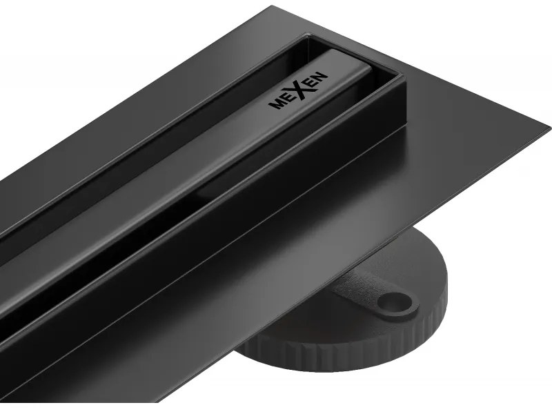 Mexen Flat 360° Slim линейно оттичане ротационно 80 см, черен - 1741080