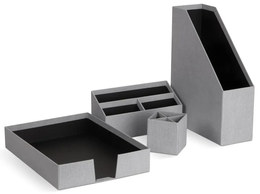 Картонени органайзери в комплект от 4 бр. Hugo Canvas Paper Laminate – Bigso