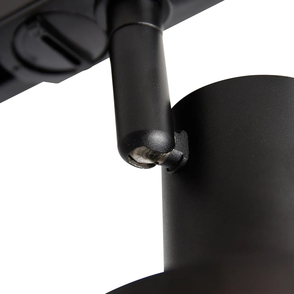 Модерна релсова система за осветление с 5 черни прожектора 1-фазов 300 см - Iconic Jeany