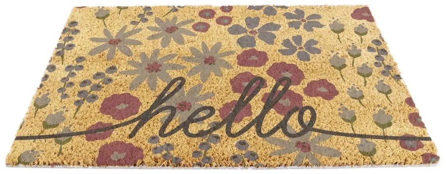 Изтривалка от кокосови влакна 40x60 cm Hello Scribbly Floral – Artsy Doormats
