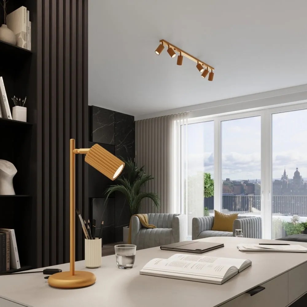 Прожектор в златист цвят 6,5x117 cm Gleam – Sollux