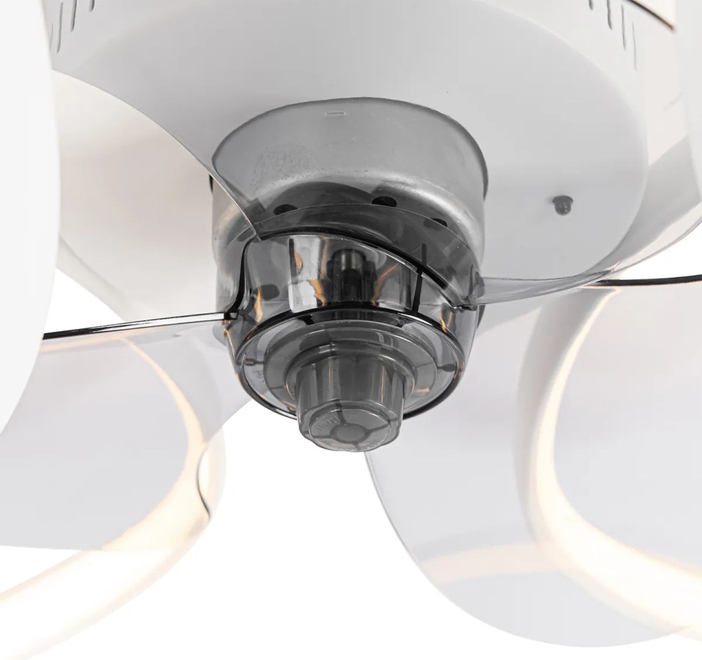 Вентилатор за таван бял 55 см вкл. LED димируем с дистанционно управление - Mandy