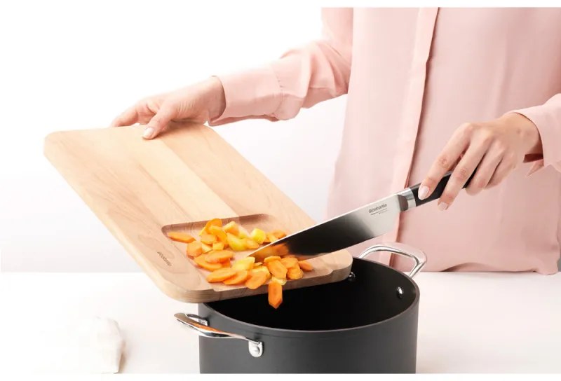 Готварски нож Brabantia Profile 1003296, 19.5 см, Закалена стомана, Устойчив на надраскване и корозия, Черен