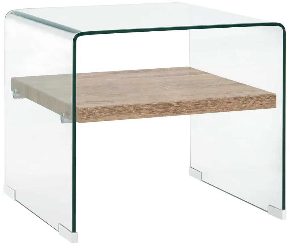 284742 vidaXL Маса за кафе, прозрачна, 50x50x45 см, закалено стъкло