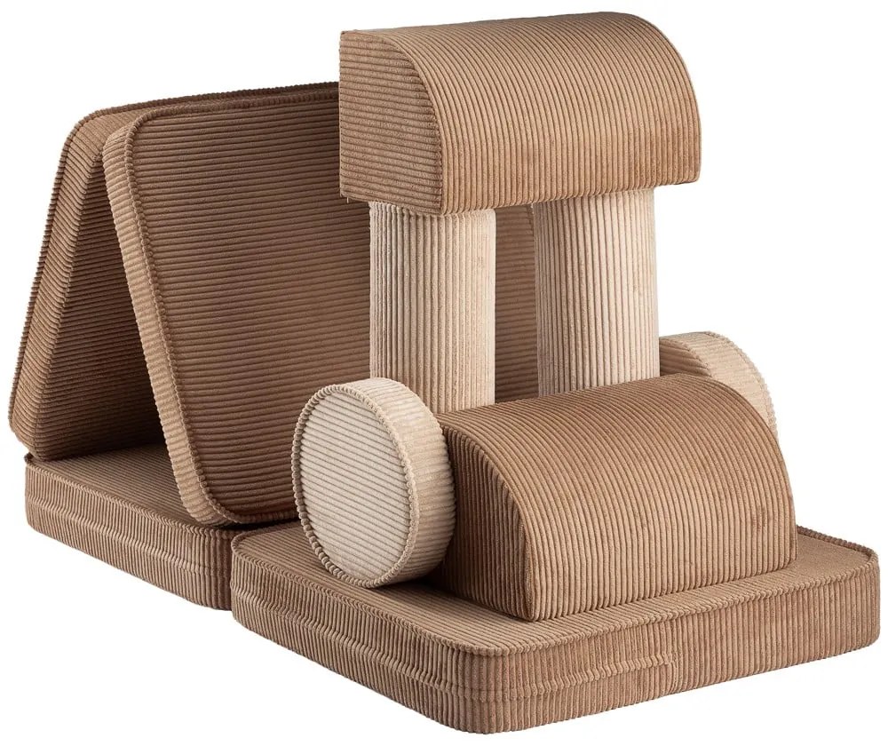 Кафяв детски диван от рипсено кадифе 132 cm Settee – Wigiwama