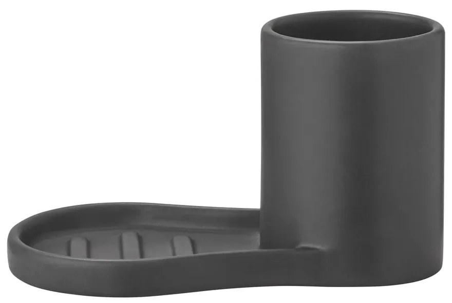 Черна стойка за перилни препарати от каменна керамика Piro – Blomus