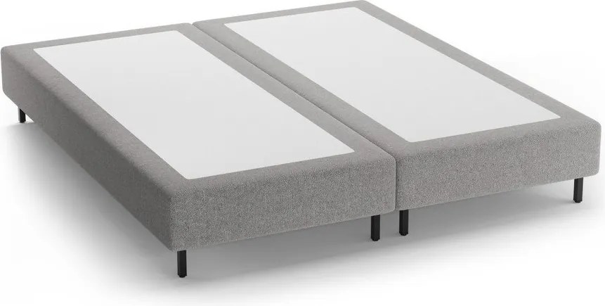 Сиво двойно легло 140x200 cm тапицирано без табла Whale – Micadoni