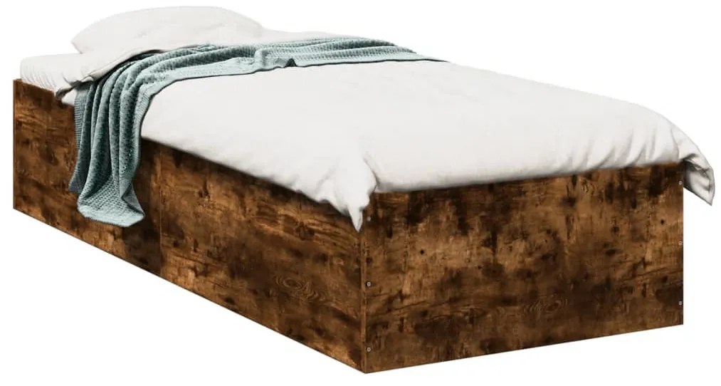3281053 vidaXL Рамка за легло, опушен дъб, 100x200 см, инженерно дърво