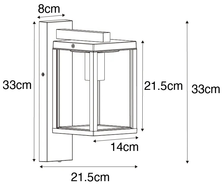 Външна стенна лампа ръждиво кафява IP44 с датчик за здрач - Charlois