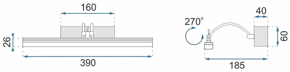 Аплик за баня LED 9W 40CM APP372-1W CHROM