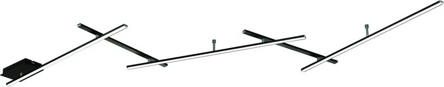 Матово черно LED затъмняващо се осветително тяло за таван 50x245 cm Indira – Trio