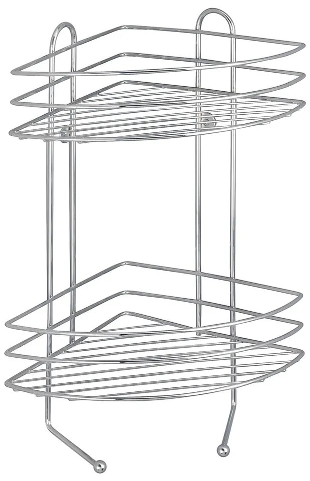 Ексклузивен двуетажен хромиран ъглов стенен рафт - Wenko