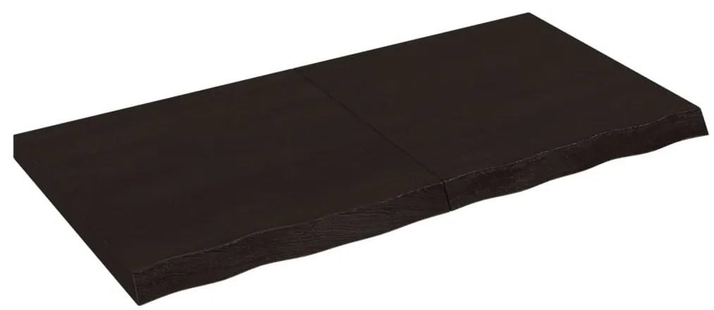 3156439 vidaXL Плот за маса тъмнокафяв 120x60x(2-6) см обработен масивен дъб