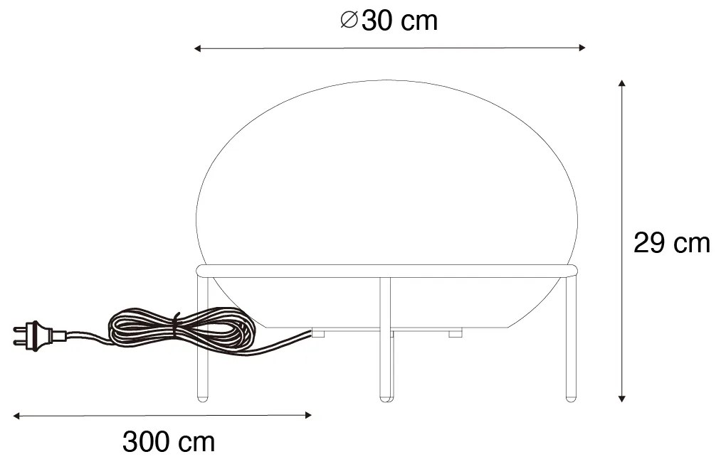 Дизайнерска външна настолна лампа черна - Jannie