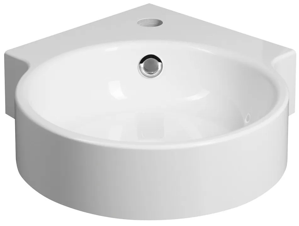 Бяла кръгла мивка от отлят мрамор 38x38 cm Kaori – Sapho